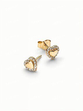 Heart Halo Stud Earrings